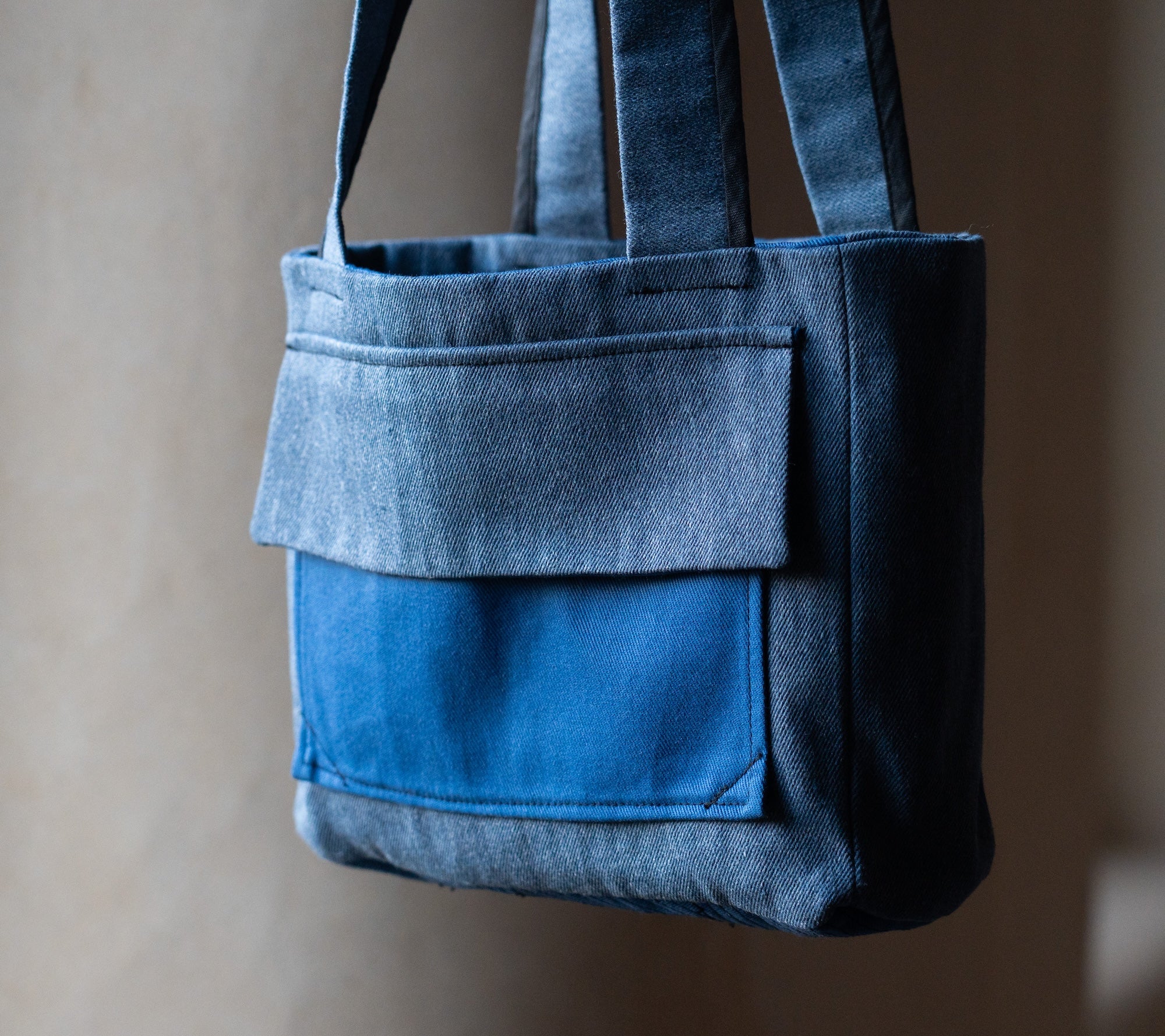 Two-tone Blue Messenger Bag