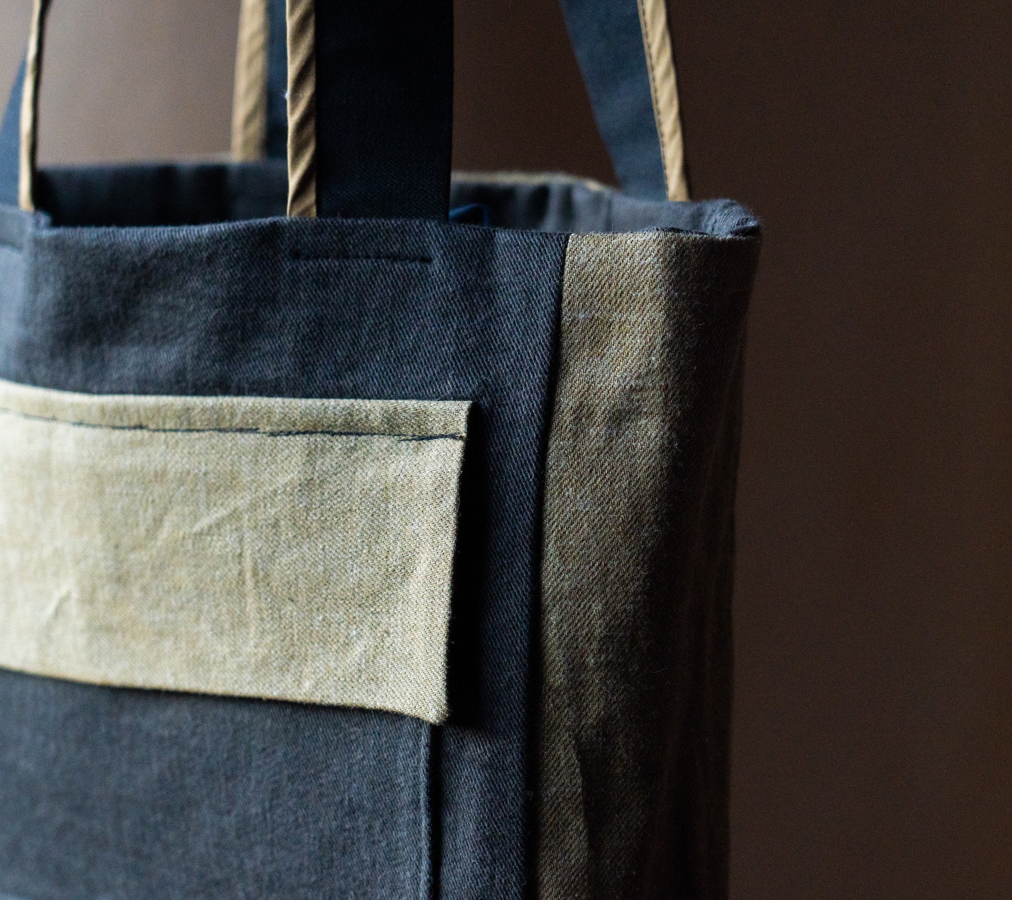 Khaki & Charcoal Messenger Bag