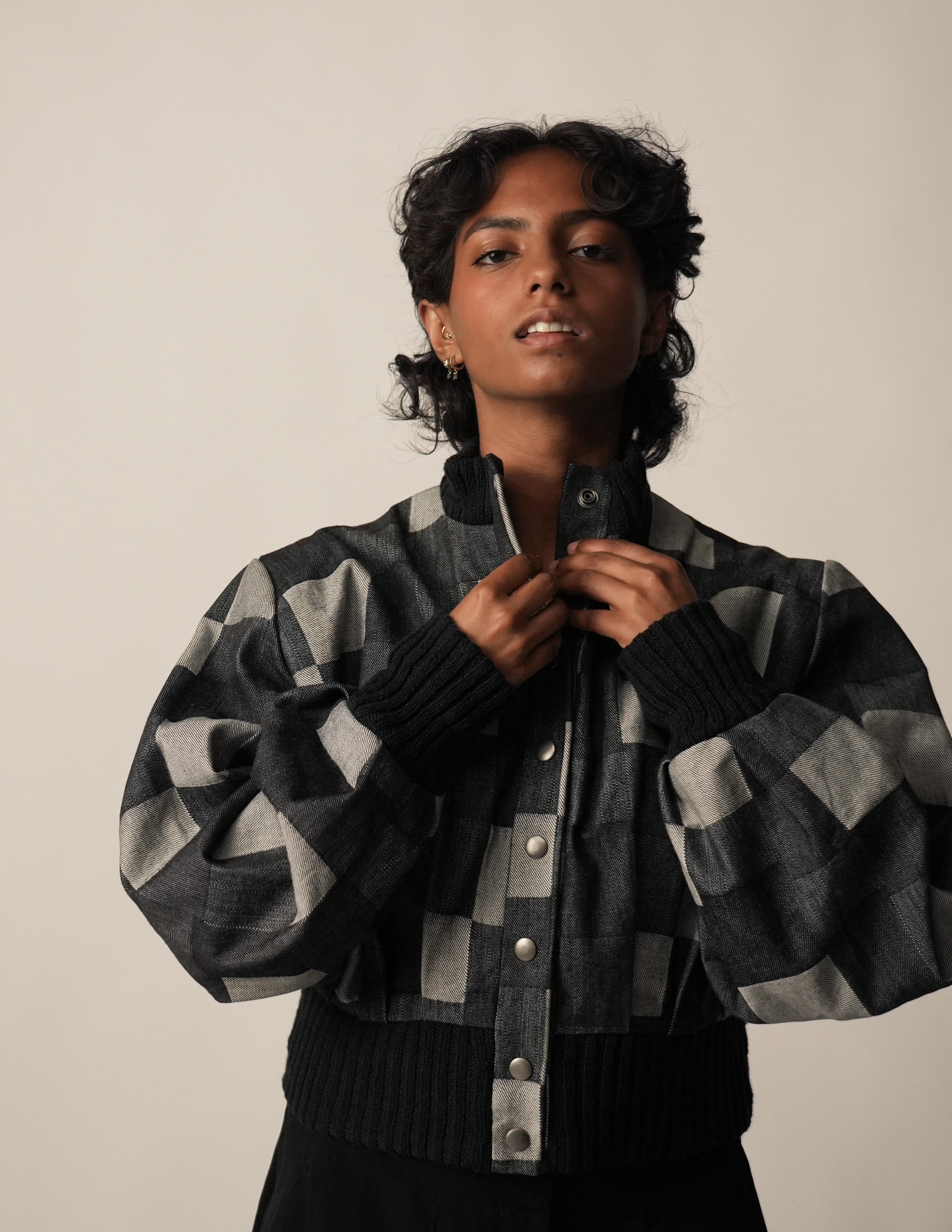 Patchwork Denim Bomber