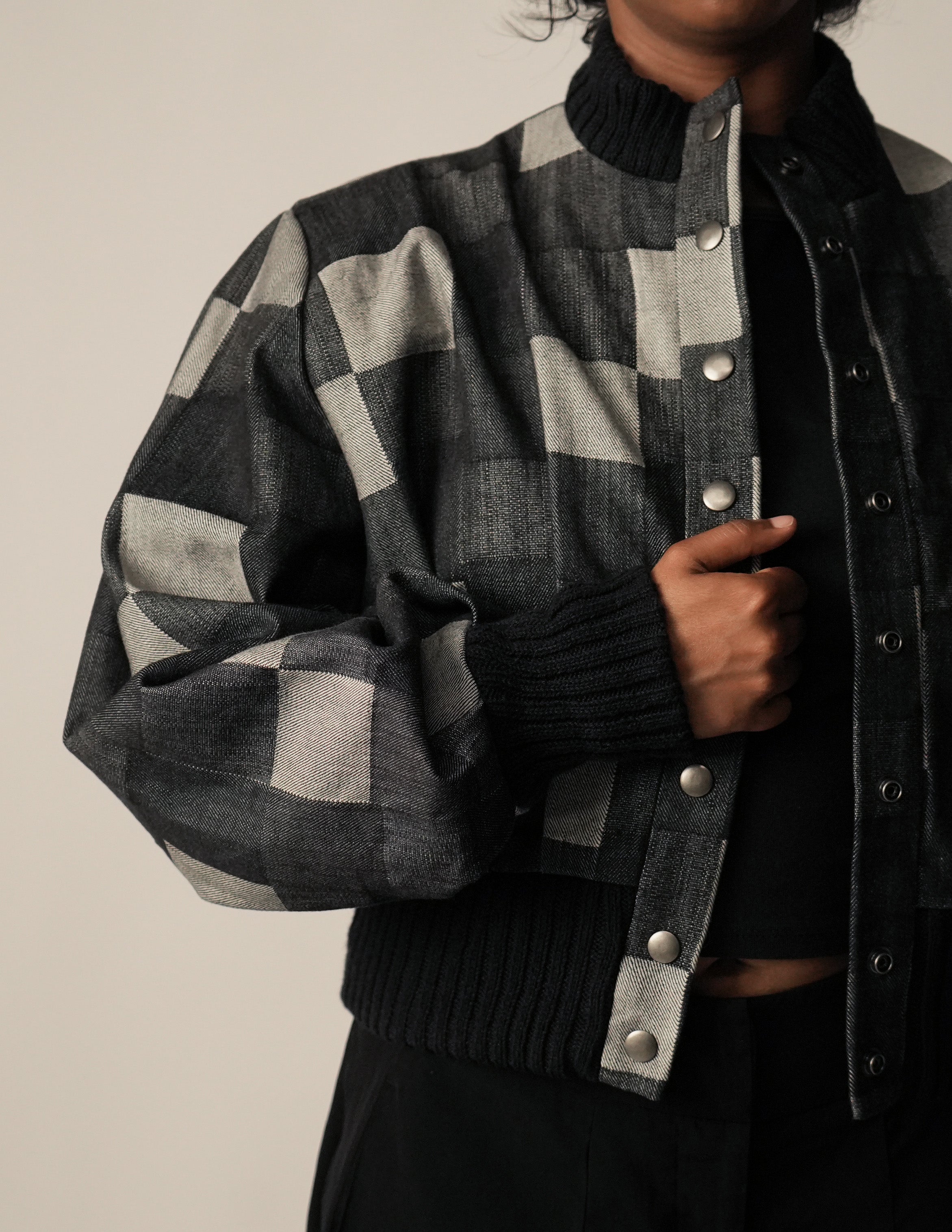 Patchwork Denim Bomber