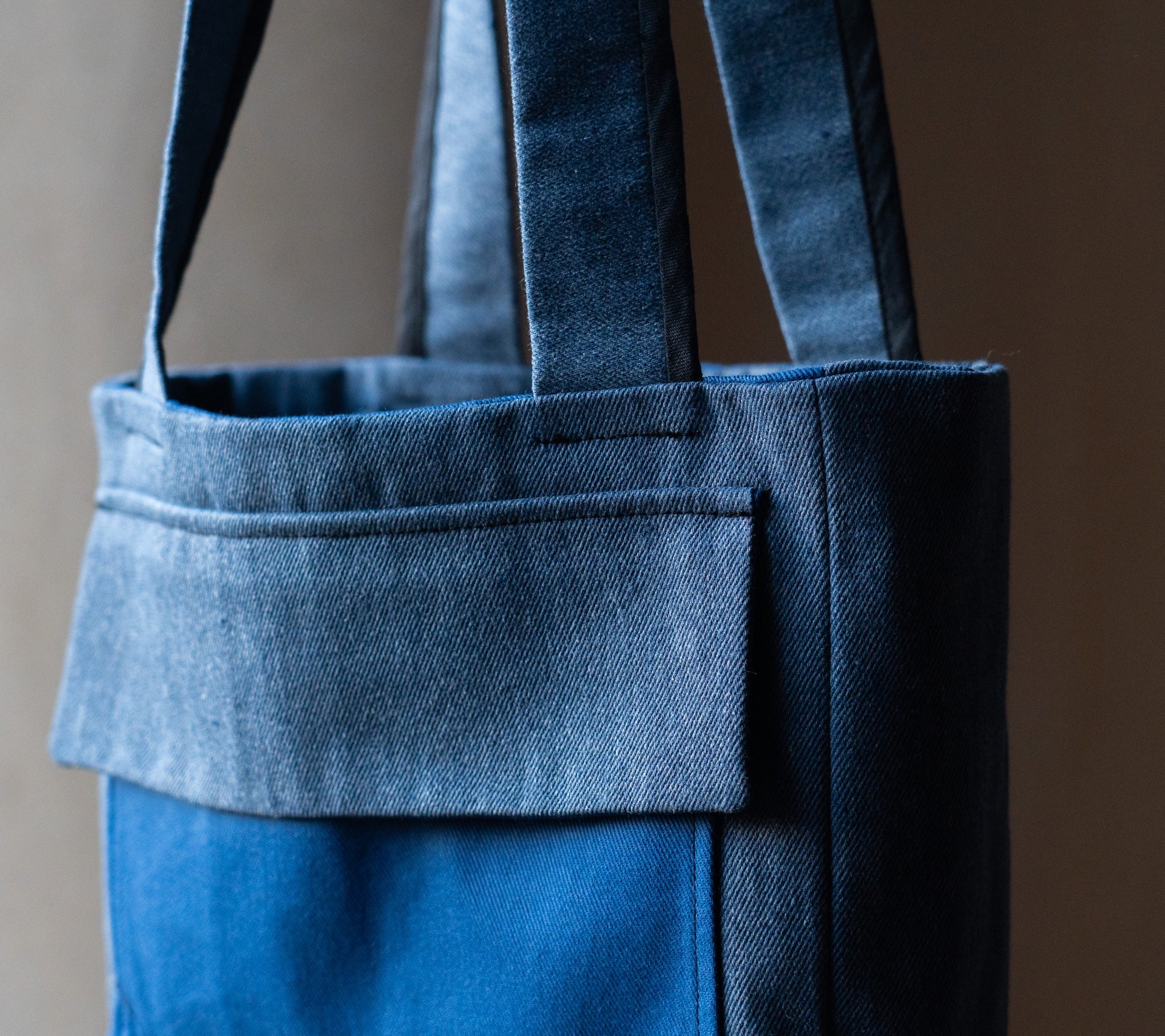 Two-tone Blue Messenger Bag