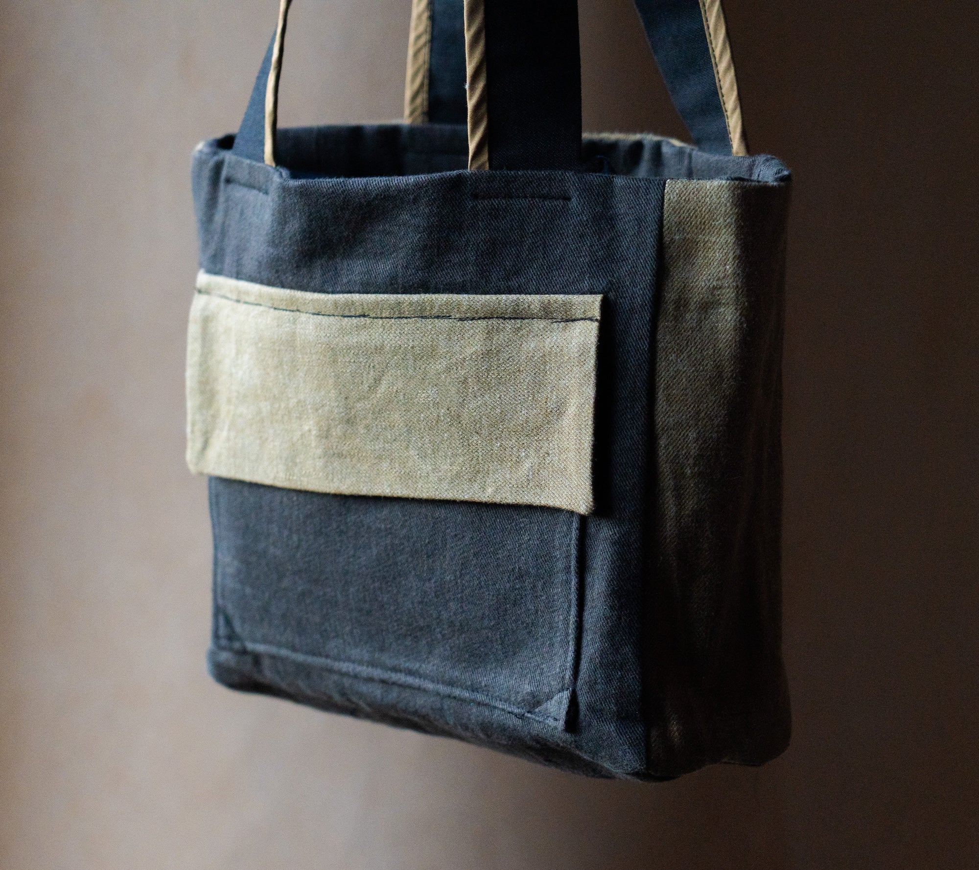 Khaki & Charcoal Messenger Bag