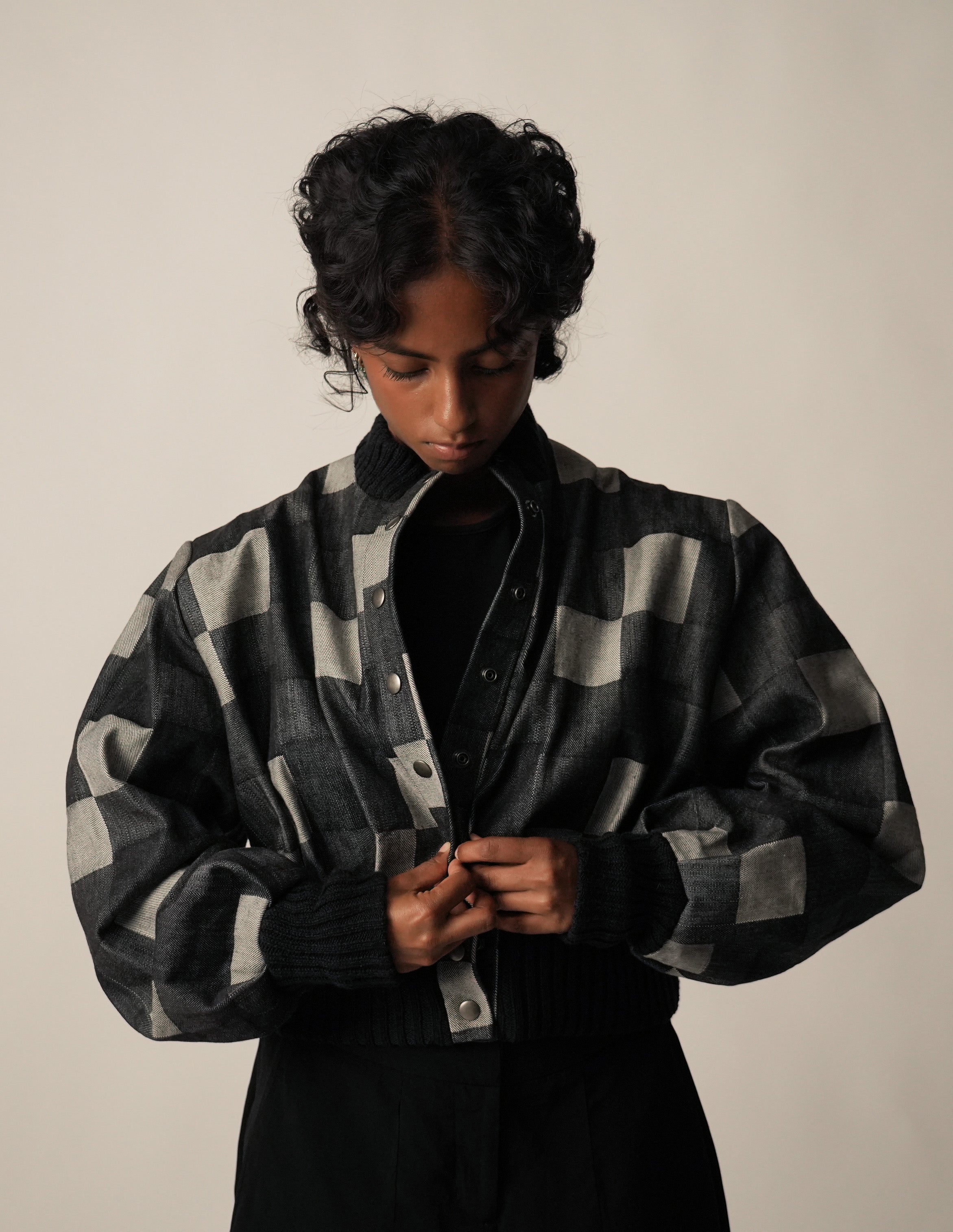 Patchwork Denim Bomber