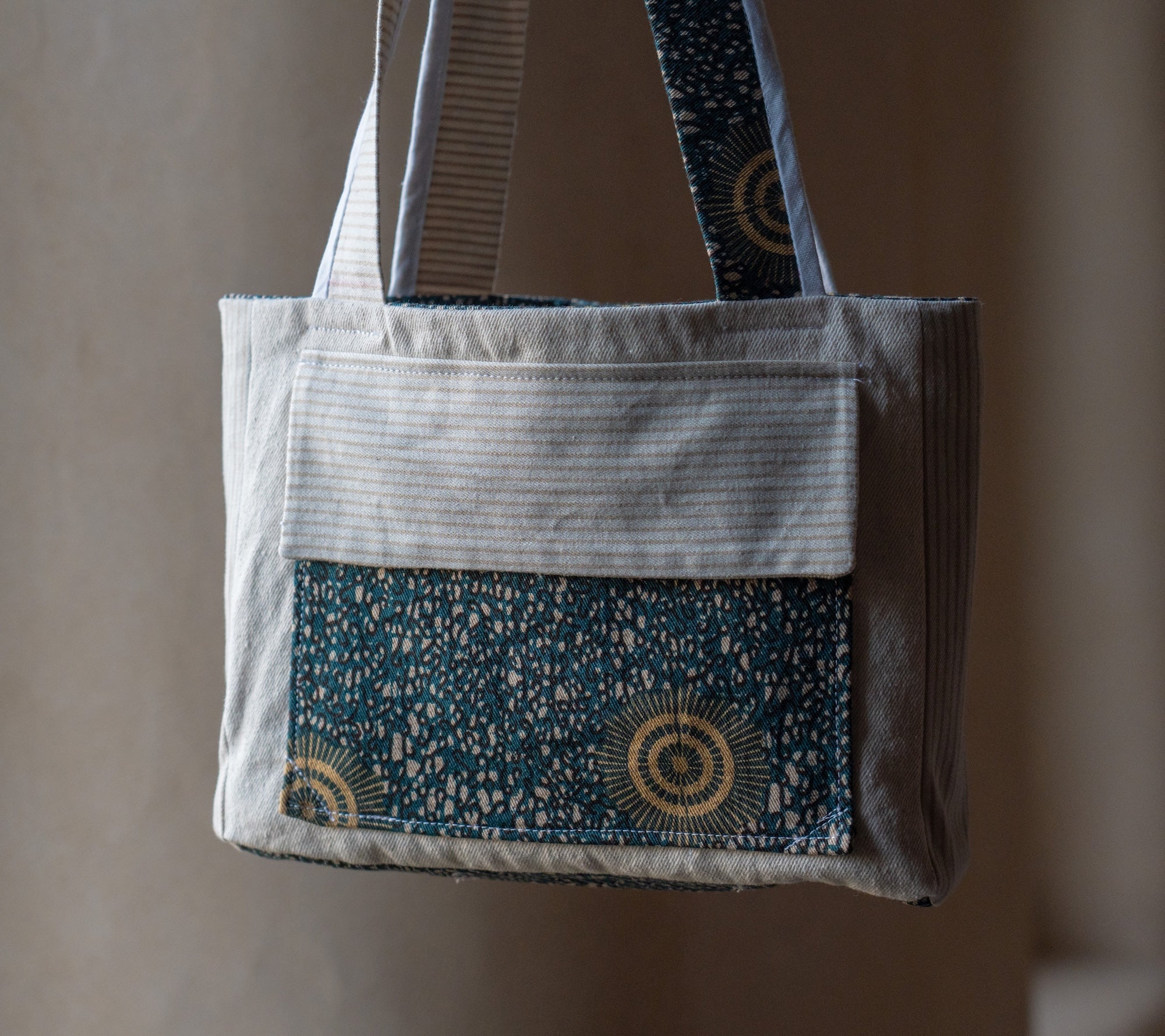 Print and Sand Splice Messenger Bag